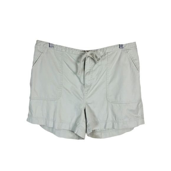 4/$45 | Khaki Beige Cotton Shorts | Plus 16 - Picture 1 of 7